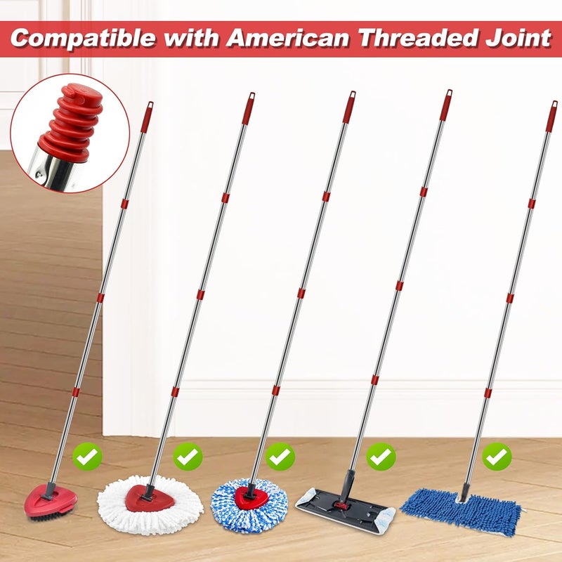 GFRED 4 Section Spin Mop Replacement Handle for O Cedar Mop Handle for Ocedar Spin Mop Handles to Floor Clean Adjustable 30" to 58" Length Mop Stick Pole Handle, American Screw Joint (Mop Head Not Included) - Image 4